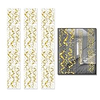 Beistle Club Pack Roaring 20's 3-Pack Gold Confetti and Serpentine Party Panels, Box of 12 Packs (36 Total Party Panels)