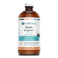 Lifetime Bone Support, Calcium Citrate, Magnesium Citrate and Vitamin D-3, Relaxation, Bone and Muscle Support Formula, Easy Absorption, Blueberry Flavor, Approximately 32 Servings, 16 FL OZ