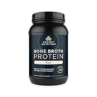 Bone Broth Protein Powder, Pure Flavor, 20g Protein per Serving, Supports Healthy Skin, Gut Health, Joint Supplement, Gluten Free, Paleo and Keto Friendly, 40 Servings