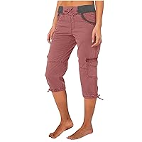 Womens Cargo Capris Summer Low Rise Hiking Pants Lightweight Casual Crop Joggers Outdoor Travel Capri Pants with Pocket