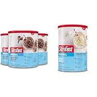 SlimFast Meal Replacement Shake Mix Powder, Milk Chocolate and French Vanilla Flavors, 10g Protein, 4g Fiber, 24 Vitamins & Minerals (Pack of 3) (Packaging May Vary)