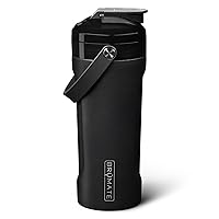 BrüMate MultiShaker Blender Shaker Bottle | 100% Leakproof Insulated Stainless Steel Shaker Bottle | Protein Shaker Bottle, and Pre Workout Bottle for the Gym | 26oz (Matte Black)