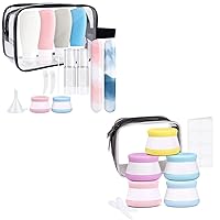 Silicone Travel Bottles Set, INSFIT 22 Pcs TSA Approved Travel Accessories, 3oz Travel Size Toiletries for Shampoo Conditioner Cream, Refillable Travel Containers Travel Essentials with Bag and Lables