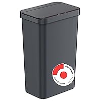 iTouchless Prime 13.2 Gallon Plastic Sensor Kitchen Trash Can with Lid, Durable Dent-Proof, Slim and Space-Saving, Automatic Trashcan Wastebasket for Home, Office, Business, Garage, Living Room, Gray