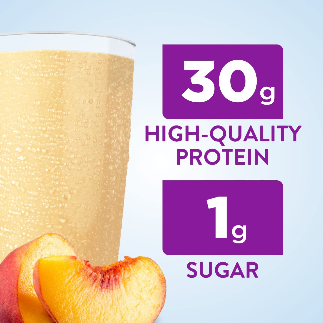 Ensure Max Protein Nutrition Shake, with 30g of Protein, 1g of Sugar, High Protein Shake, Creamy Peach, 11 fl oz - Pack of 12