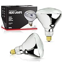 250 Watt Heat lamp Bulb for Bathroom R40 Incandescent Shower Heat Lamp Clear Infrared Bath Light 250R40 Chicken Light Bulb E26 Base 2 Pack
