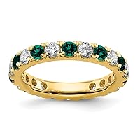 3.26mm 14k Gold Lab Grown Diamond SI1 SI2 G H I and Created Alexandrite Eternity Band Size 6.00 Jewelry for Women