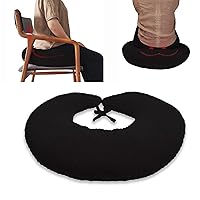 BBL Pillow After Surgery for Butt Sleeping, Brazilian Butt Lift Pillow Post Surgery Recovery for Sitting Sleeping Driving Donut Pillow for Woman Lumbar Back Cushion Seat Foam (Black Dot)