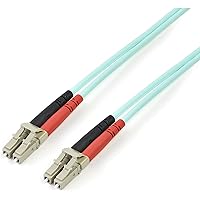 StarTech.com 3m (10ft) LC/UPC to LC/UPC OM3 Multimode Fiber Optic Cable, Full Duplex 50/125µm Zipcord Fiber, 100G Networks, LOMMF/VCSEL, <0.3dB Low Insertion Loss, LSZH Fiber Patch Cord (A50FBLCLC3)