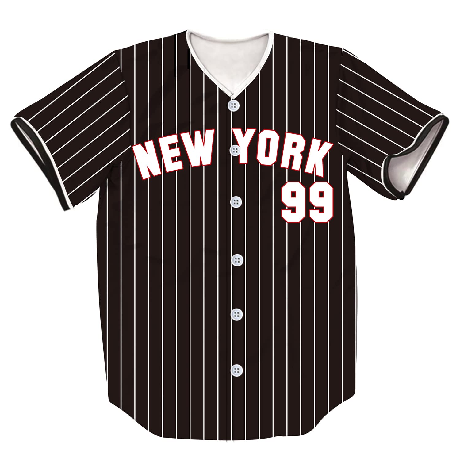 TIFIYA New York 99 Stripes Printed Baseball Jersey NY Baseball Team Shirts for Men/Women/Young