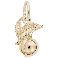 Rembrandt Charms Peach Charm, 10K Yellow Gold