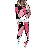 Christmas Lounge Sets For Women Two Piece Outfits Long Sleeve Shirt Long Pants Sweatsuit Daily Workout Tracksuits