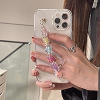 Cute Love Heart Bracelet Wrist Chain case for iPhone 13 12 Pro Max Mini 11 XR X XS 7 8 Plus 6S SE2 Clear Soft Back Cover,Clear,for iPhone 6 6S