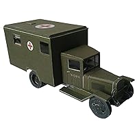 (Unassembled Kit) Simulation Paper Truck Model 1:43 WWII Soviet Zis-44 Battlefield Ambulance Army Truck Military Vehicle Model