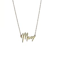 14k Solid Gold Name Necklace, Custom Made Personalized Pendant, Adjustable Chain for Unique Jewelry Gift