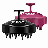 HEETA 2 Pack Hair Scalp Massager Shampoo Brush for Hair Growth, Hair Scalp Scrubber with Soft Silicone, Wet and Dry Hair Detangler (Red & Black)