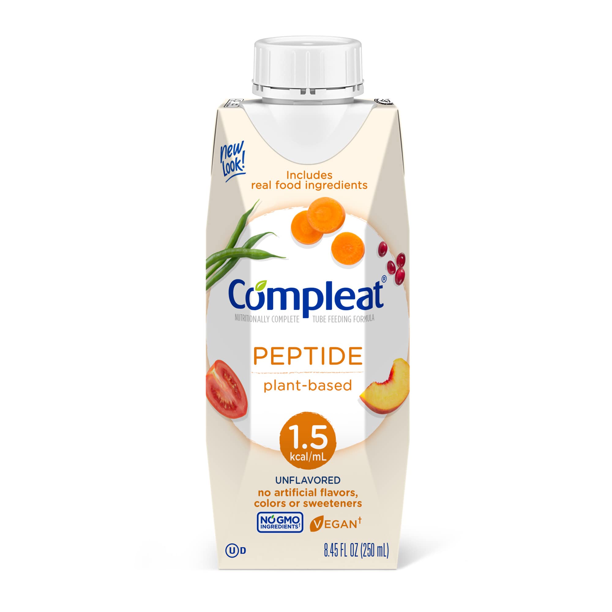 Compleat Peptide 1.5 Tube Feeding Formula, Unflavored, 8.45 FL OZ (Pack of 24)