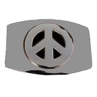 Peace Symbol Shiny Brass Finish Novelty Belt Buckle