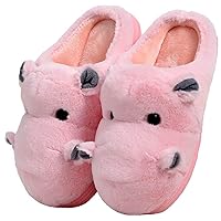 winter warm Fashion Fluffy furry Hippo Slippers shoes for women men,cozy animal hippopotamus plush slippers Home shoes