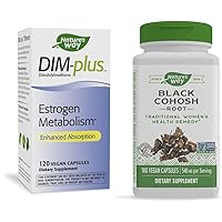 Nature's Way DIM-Plus, DIM Supplement, Supports Balanced Estrogen Metabolism* & Black Cohosh Root, Traditional Support for Women's Health*, 540 mg, 180 Vegan Capsules