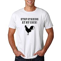 CBTwear Stop Staring at My Cock! - College Drinking Party Humor Tee, Animal Puns - Men's T-Shirt