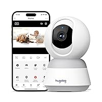 Hugolog 3K 5MP Indoor Pan/Tilt Security Camera with Auto-Focus,Ideal for Baby Monitor/Pet Camera/Home Security,Starlight Color Night Vision,Human/Pet AI,Noise Reduction,US Cloud,Works with Alexa