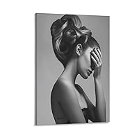 Hair Beauty Barber Store Wall Art Beauty Salon Black and White Poster Wall Art Paintings Canvas Wall Decor Home Decor Living Room Decor Aesthetic 08x12inch(20x30cm) Frame-Style