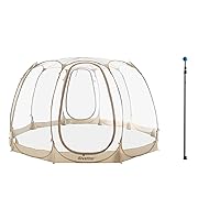 Alvantor Pop Up Bubble Tent - 15’ x 15’ Instant Igloo Tent - 12-15 Person Screen House for Patios - Large Oversize Weather Proof Pod - Cold Protection Camping Tent - Beige