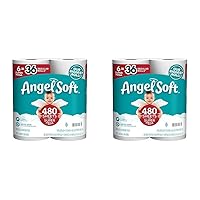 Angel Soft Toilet Paper, 6 Super Mega Rolls : 36 Regular Rolls (Pack of 2)