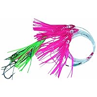 Blue Water Candy 4.5-Inch Squid Daisy Chain Lure with Size 8/0 Tandem Hooks,Pink/Green