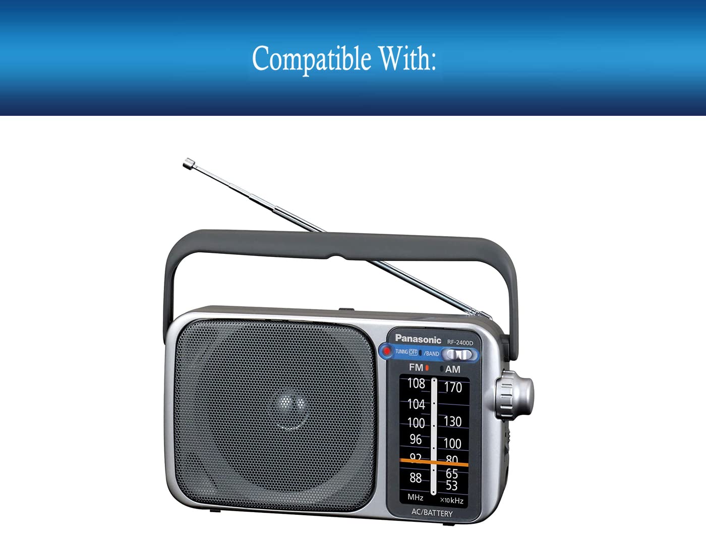 Mua UpBright AC Power Cord Cable Plug Compatible with Panasonic Portable  AM/FM Radio RF-2400 RF-2400D FM-MW-SW 5 Band Receiver Model RF-2900 RQ-2102  RX-D10 RX-D11 RX-D12 RX-D13 DVD-XP50 AC Powered trên Amazon Mỹ