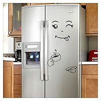 Fridge Cute Decal DIY Home Decor Wall Decorations Happy Delicious Face Fridge Decal Dining Room Wall Stickers Kitchen Wall Decal (C)
