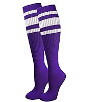 Premium Striped Adult Knee High Tall Athletic Skater Tube Socks