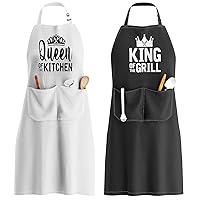 King & Queen Apron Set - Wedding Engagement Gifts for Couples, Funny Kitchen Gifts for Couples, Husband, Wife, Boyfriend, Girlfriend, Him Her, Bridal Shower Gifts, Unique Valentine's Day gifts ideas King & Queen Apron Set - Wedding Engagement Gifts for Couples, Funny Kitchen Gifts for Couples, Husband, Wife, Boyfriend, Girlfriend, Him Her, Bridal Shower Gifts, Unique Valentine's Day gifts ideas
