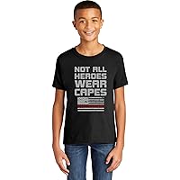 Firefighter Not All Heroes Wear Capes Youth Kids Shirt