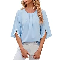 Womens Blouse Oversized Loose Fitting Shirts Long Sleeve V Neck Button Down Business Office Work Tops Shirt
