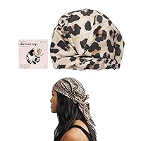Kitsch Luxury Shower Cap (Leopard) and Elastic Hair Bandana (Leopard) Bundle with Discount