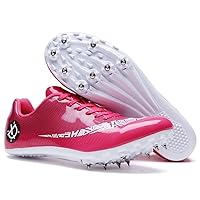 Track Spikes Shoes Field Distance Running Men's Sprint Sneakers Athletic Race Jumping Training Pink Track Shoes for Men/Big Boys