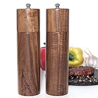 Zhong Wooden Salt and Pepper Grinders, Manual, Sea Salt and Pepper Mills for Seasoning, Meal Prep, Cooking, Tableware