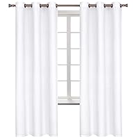 BGment Room Darkening Curtains 72 Inches Long - Grommet Thermal Insulated Drapes Window Treatment Curtains for Bedroom, 2 Panels, 42 x 72 Inch, Pure White