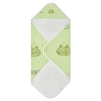 Princess Frogs Baby Bath Towel Girl Hooded Baby Towel Super Soft Large Bath Towel 4 Layers Baby Shower Towel Gift for Kids Boys Toddler, 35x35 Inch