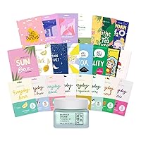 23 Sheet Mask Collection and Urban Calm Barrier Cream Bundle - Moisturizing and Smoothing Skincare Set - 23 Sheet Masks and 1 Moisturizer - for All Skin Types