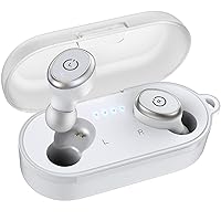 TOZO T10 Bluetooth 5.3 Wireless Earbuds with Wireless Charging Case IPX8 Waterproof Stereo Headphones in Ear Built in Mic Headset Premium Sound with Deep Bass for Sport White