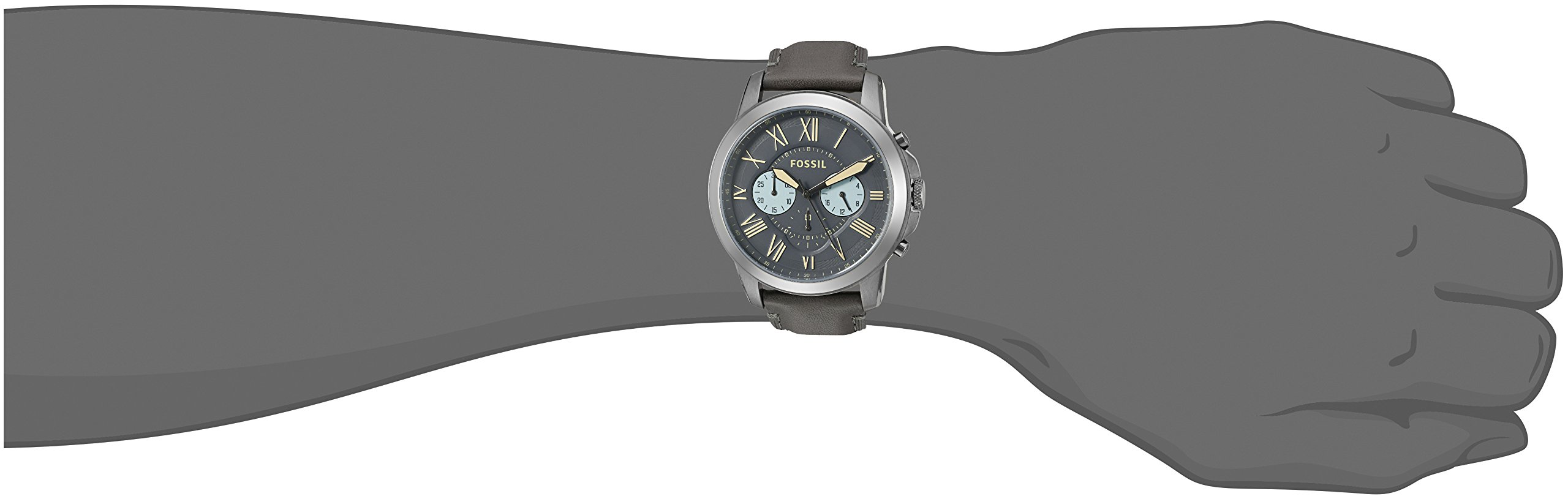 Fossil Men's FS5183 Grant Chronograph Gunmetal/Black Leather Watch