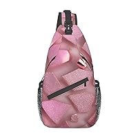 Sling Bag For Women Men:Rose Gold Wallpaper Crossbody Sling Backpack - Shoulder Bag Chest Bag For Travel
