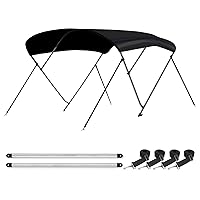 Leader Accessories 10 Colors 3 Bow 4 Bow Bimini Top Cover for Boat Includes 4 Straps 2 Rear Support Poles Mounting Hardwares Storage Boot with 1
