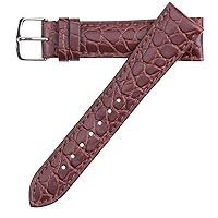 Hadley Roma MS838 20mm Brown Matte Alligator Grain Genuine Leather Watch Band