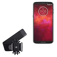 BoxWave Holster Compatible with Motorola Moto Z4 Play - ActiveStretch Sport Armband, Adjustable Armband for Workout and Running - Jet Black