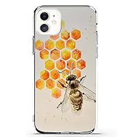 Compatible with iPhone 11 Aesthetic Trendy Design Phone case，Retro Style bee Pattern Soft TPU Bumper Protective iPhone 11 case, Wireless Charging Supported