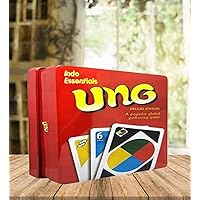 Indo Essentials-Ung Playing Card Game in Storage Attractive Tin Metal Box (Multicolor) Best Toy for Kids,Adults, Couples, Teen & Night Family Game for Camping,Travel and Vacation Time